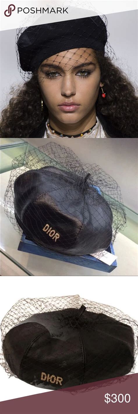 dior black beret.